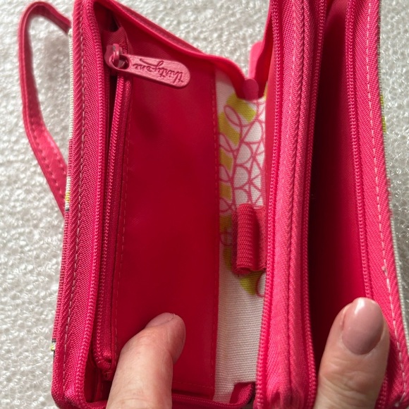 Thirty-One Pink and White Wristlette with  Strap - Picture 2 of 5